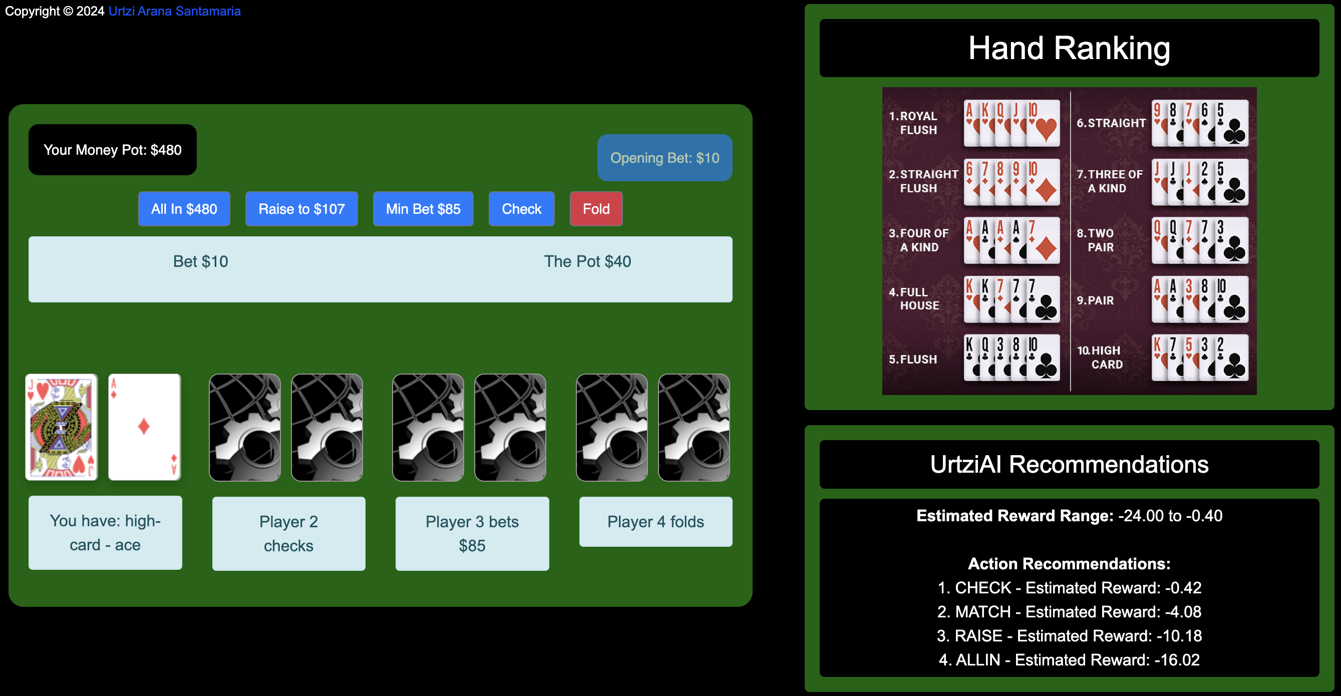 Poker initial state